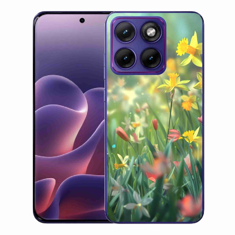 Zselés borítás mmCase a Motorola Edge 70 Fusion készülékhez - tavaszi virágok