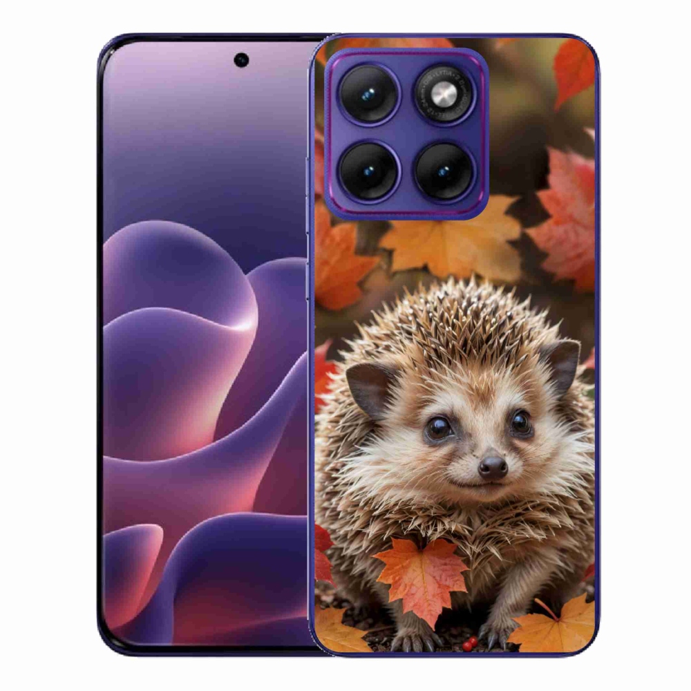 Zselés borító mmCase a Motorola Edge 70 Fusion készülékhez - sün a levelekben