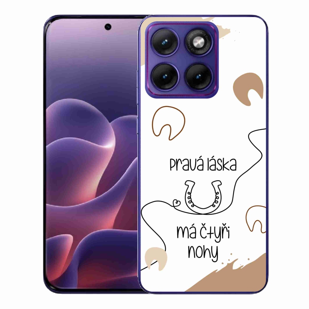 Zselés borítás mmCase a Motorola Edge 70 Fusion készülékhez - ló motívum fehér háttérrel