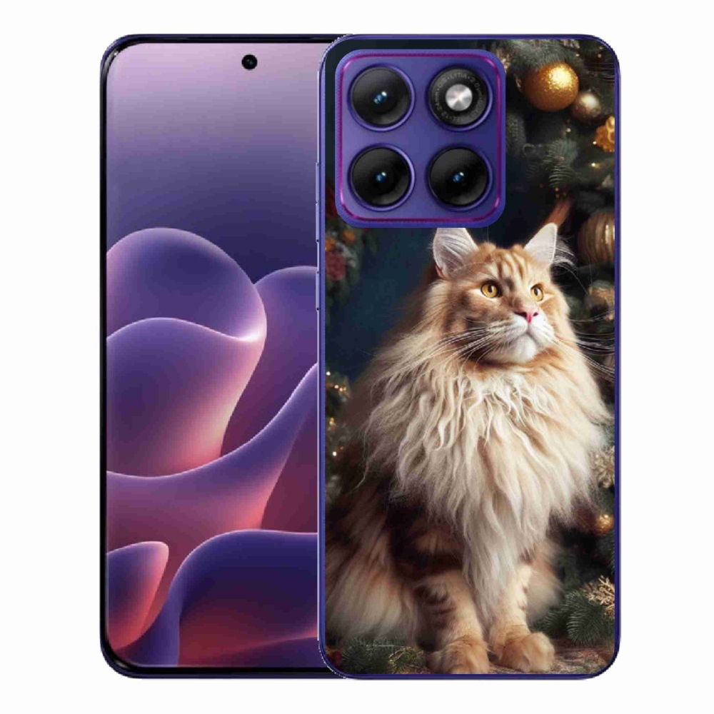 Zselés borítás mmCase a Motorola Edge 70 Fusion készülékhez - macska a fánál