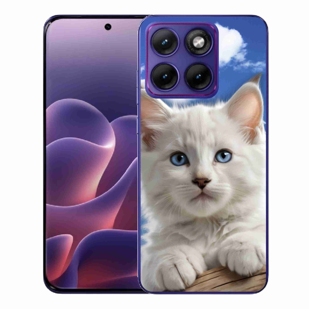 Zselés borítás mmCase a Motorola Edge 70 Fusion készülékhez - cica és felhők