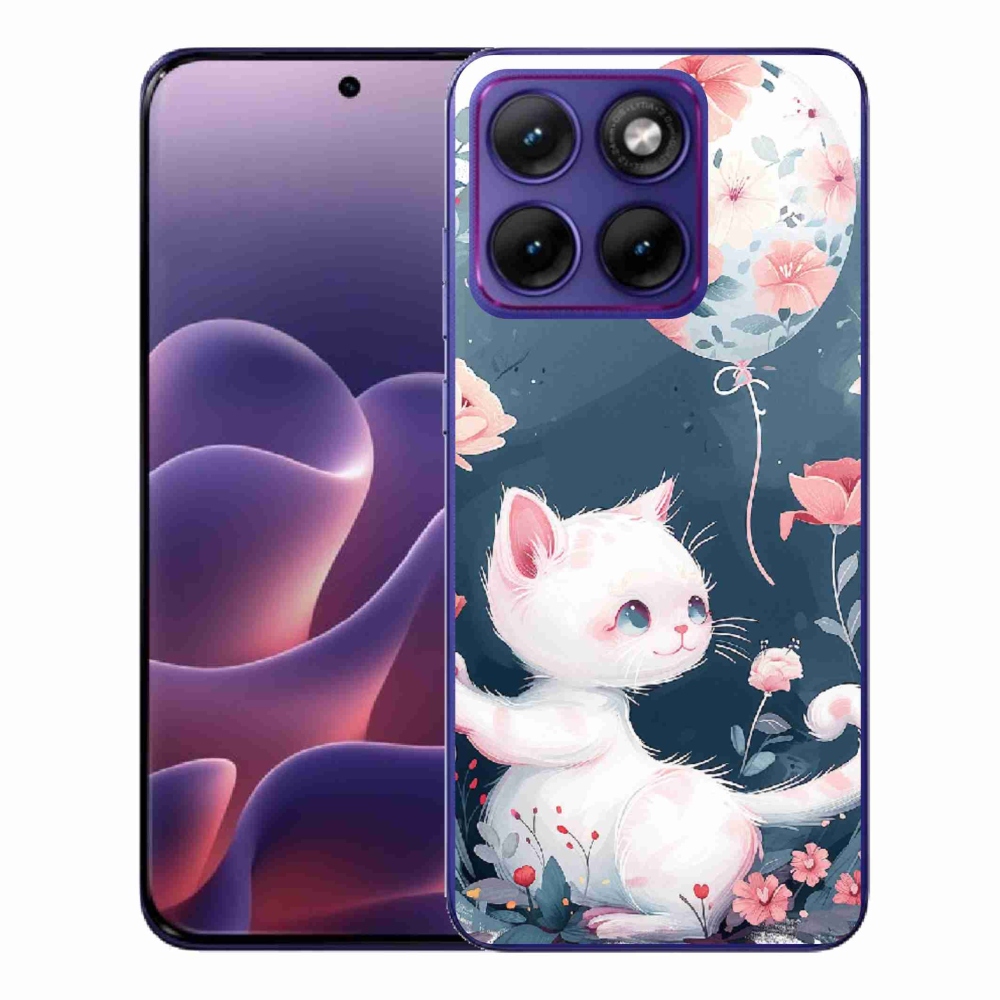 Zselés borítás mmCase a Motorola Edge 70 Fusion készülékhez - cica lufival