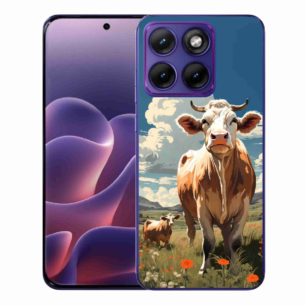 Zselés borítás mmCase a Motorola Edge 70 Fusion készülékhez - tehenek a réten