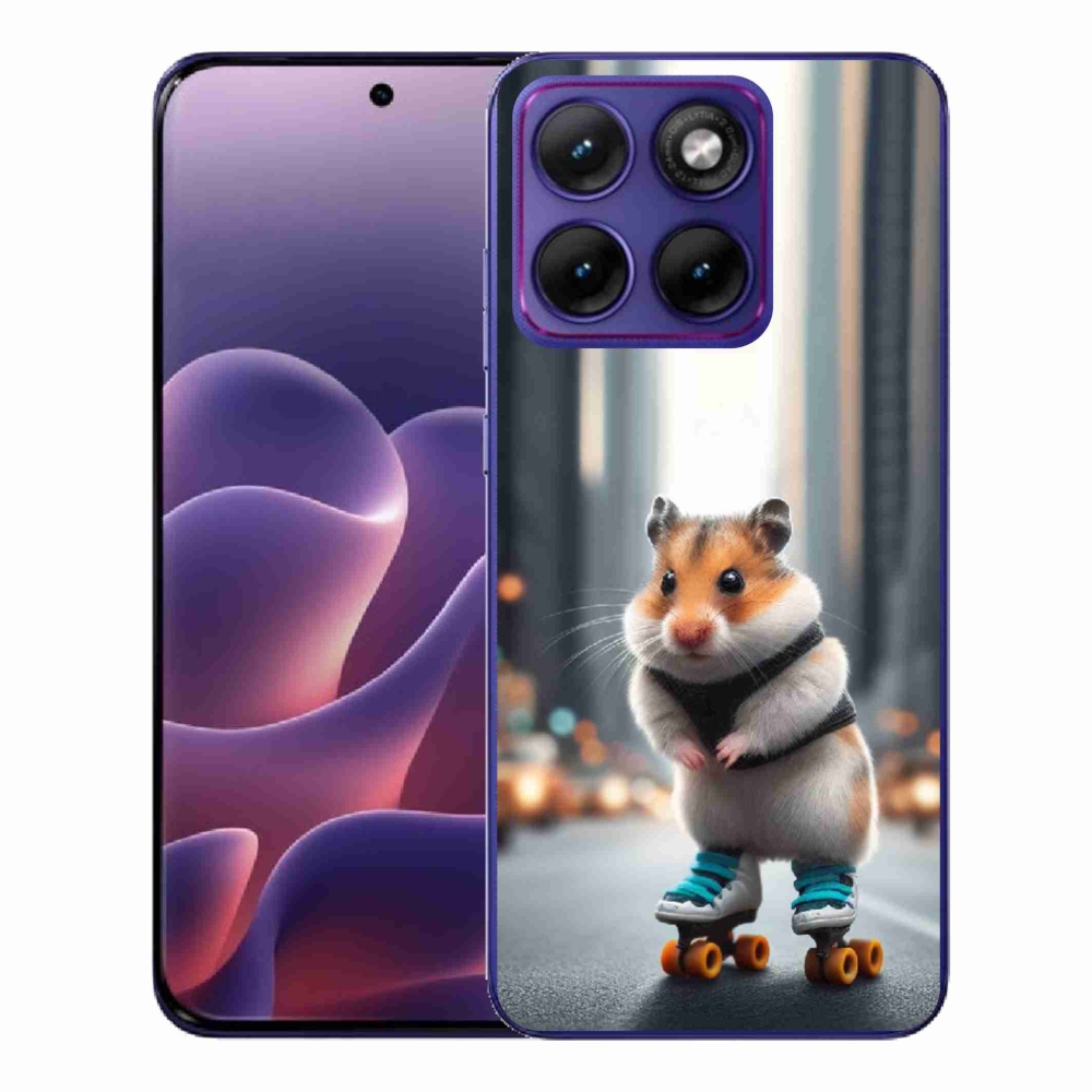 Zselés borítás mmCase a Motorola Edge 70 Fusion készülékhez - hörcsög a korcsolyán