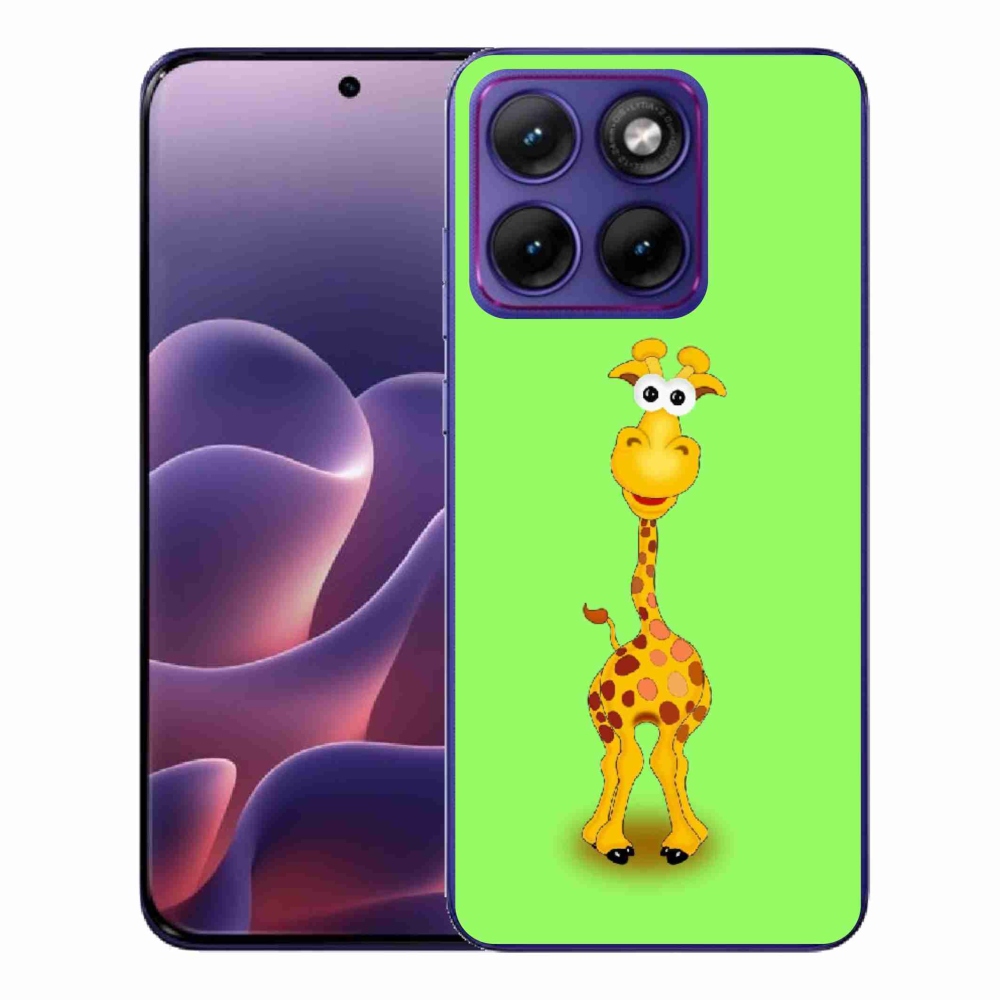 Zselés borítás mmCase a Motorola Edge 70 Fusion készülékhez - rajzfilm zsiráf