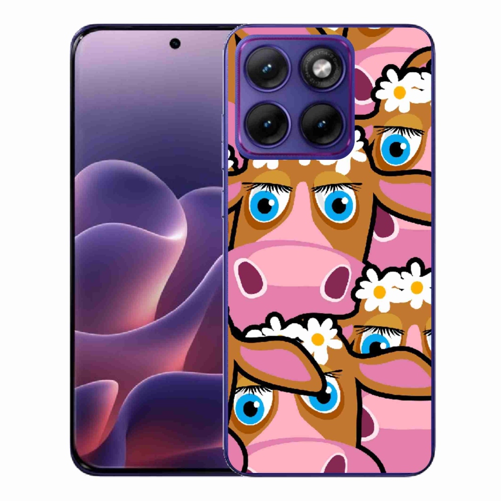 Zselés borítás mmCase a Motorola Edge 70 Fusion készülékhez - karikatúrás tehenek