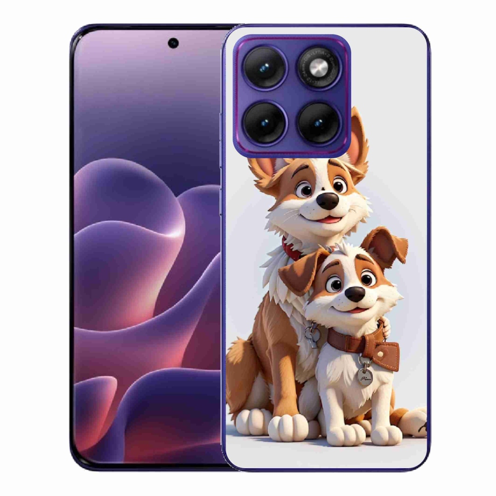 Zselés borítás mmCase a Motorola Edge 70 Fusion készülékhez - kutyák rajzolása