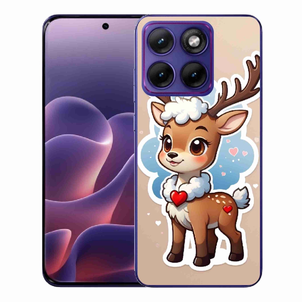 Zselés borítás mmCase a Motorola Edge 70 Fusion készülékhez - rajzfilm rénszarvas