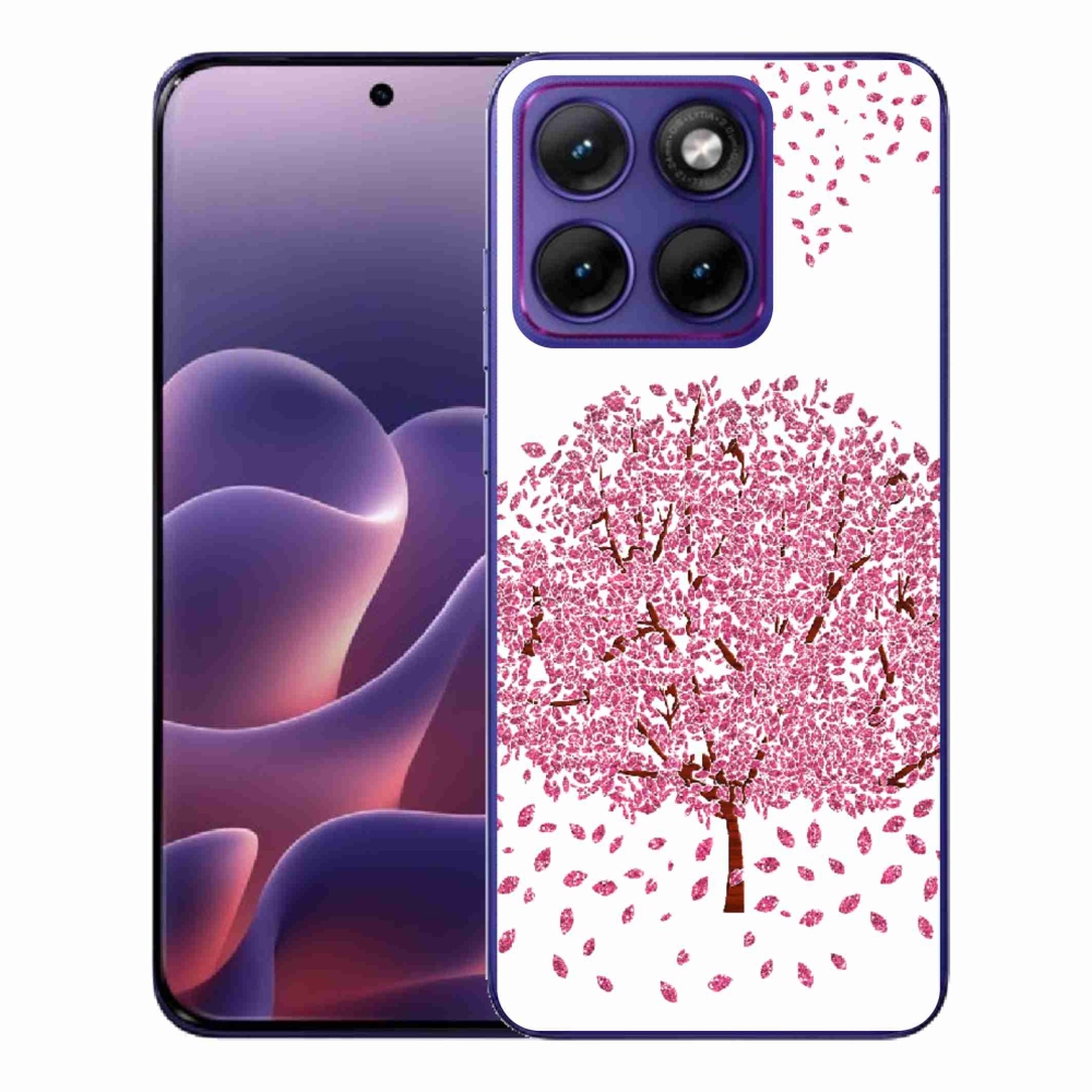 Zselés borítás mmCase a Motorola Edge 70 Fusion készülékhez - rajzfilmfa levelekkel