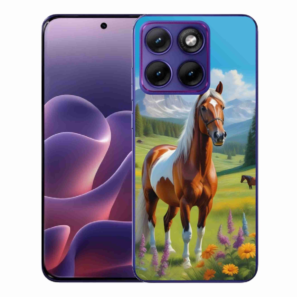 Zselés borítás mmCase a Motorola Edge 70 Fusion készülékhez - ló a réten