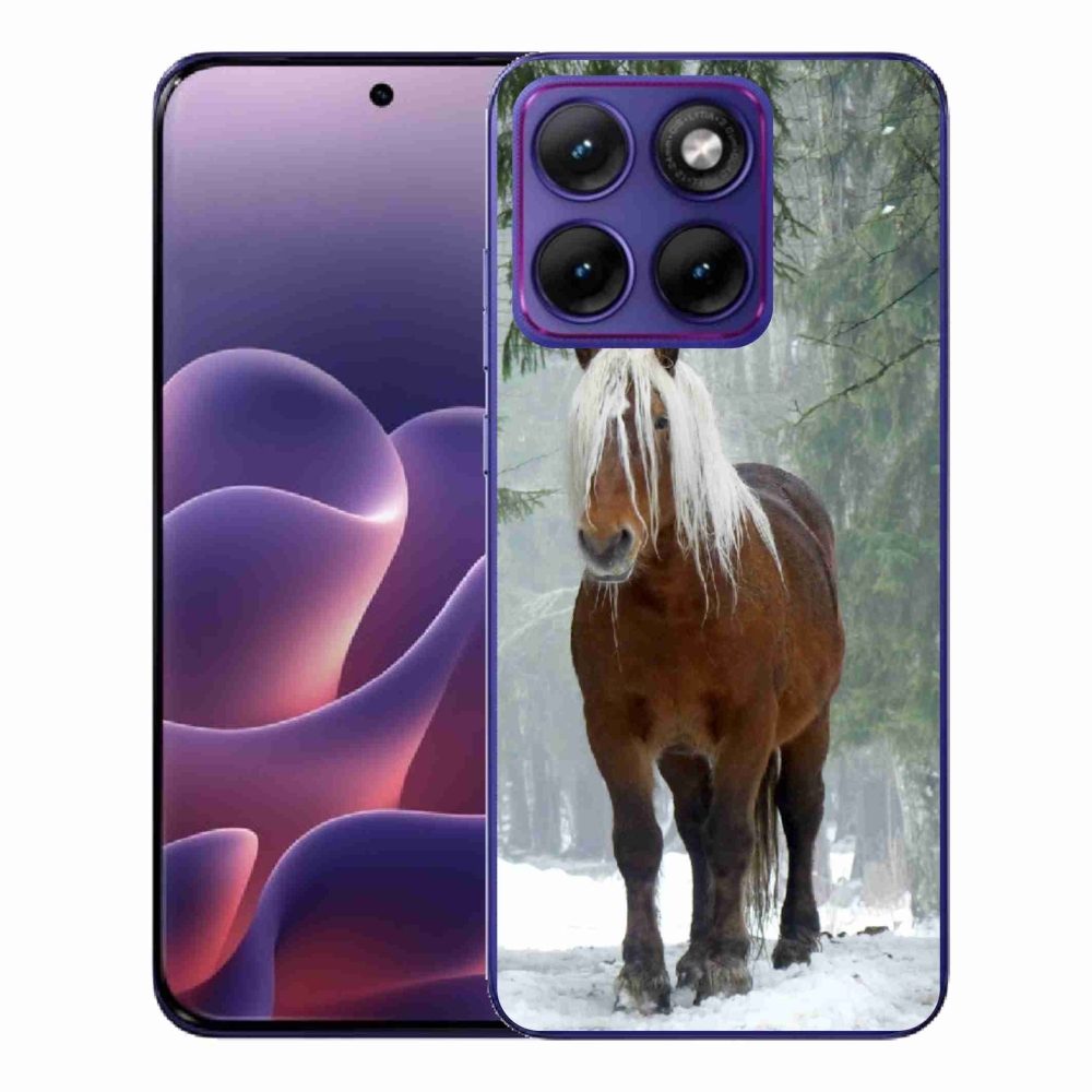 Zselés borítás mmCase a Motorola Edge 70 Fusion készülékhez - ló az erdőben
