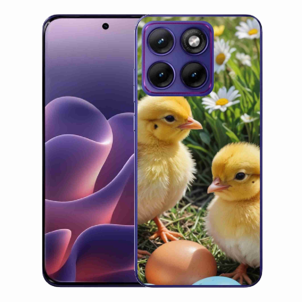 Zselés borítás mmCase a Motorola Edge 70 Fusion készülékhez - csirkék