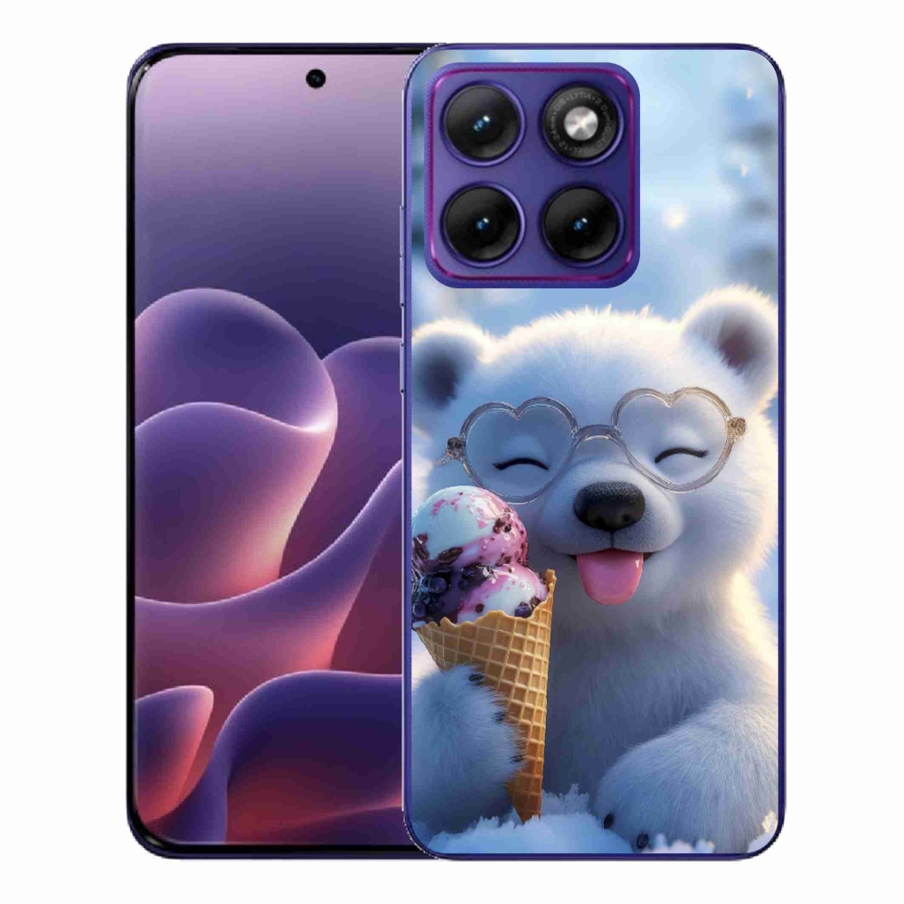 Zselés borítás mmCase a Motorola Edge 70 Fusion készülékhez - mackó fagylalttal