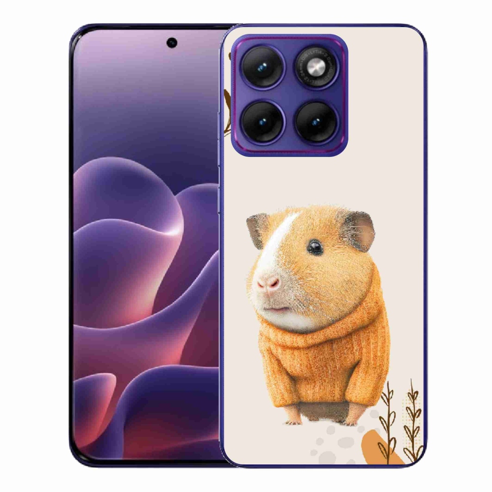Zselés borítás mmCase a Motorola Edge 70 Fusion számára - tengerimalac pulóverben