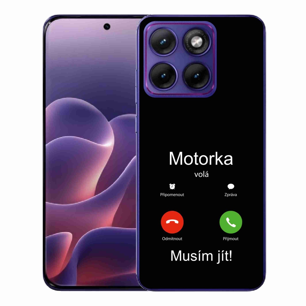 Zselés borítás mmCase a Motorola Edge 70 Fusion készülékhez - motoros hívások fekete háttérrel