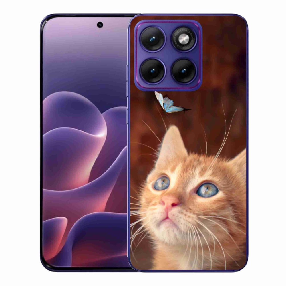 Zselés borítás mmCase a Motorola Edge 70 Fusion készülékhez - pillangó és cica