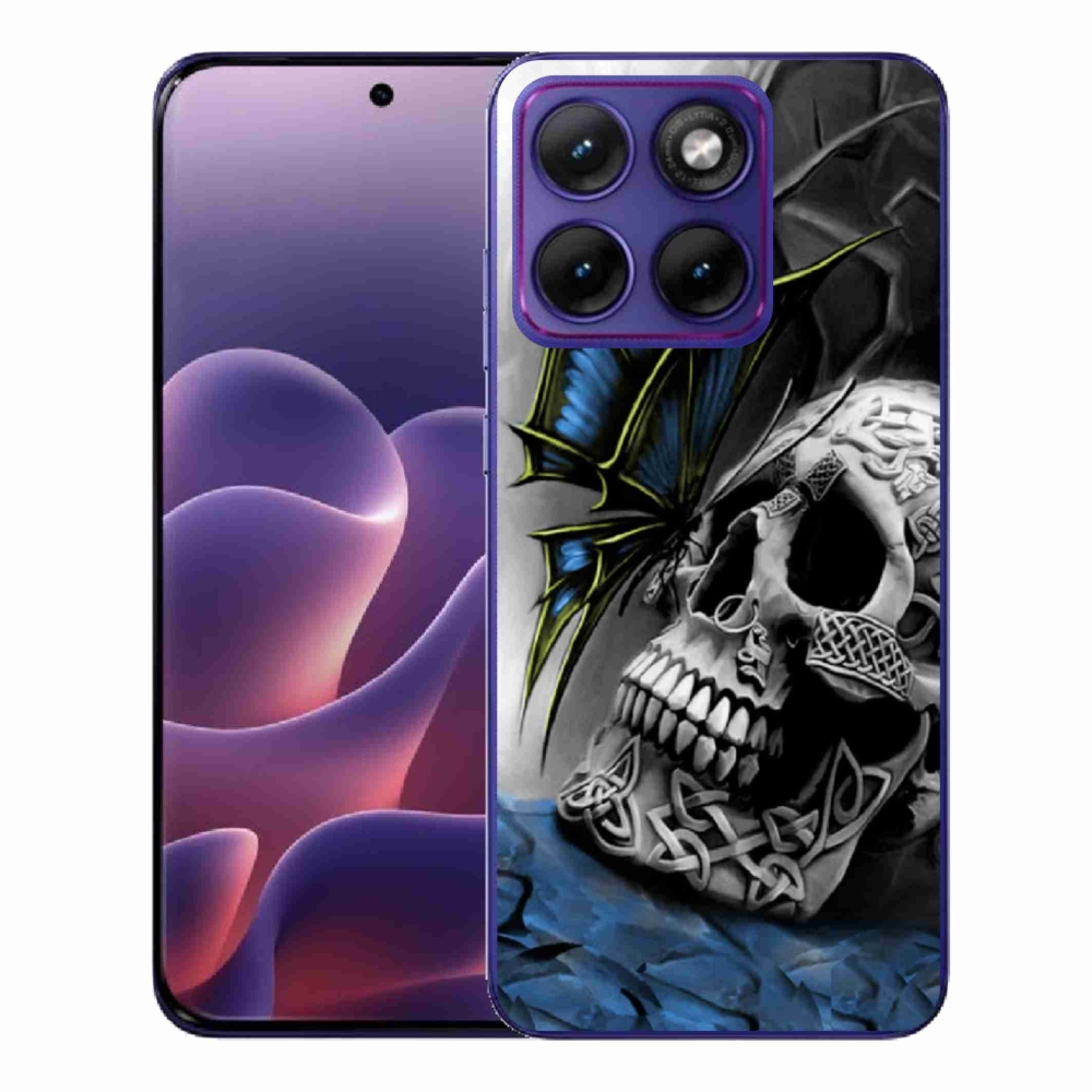 Zselés borítás mmCase a Motorola Edge 70 Fusion készülékhez - pillangó és koponya
