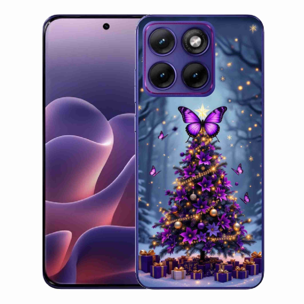 Zselés borítás mmCase a Motorola Edge 70 Fusion készülékhez - pillangó karácsonyfa