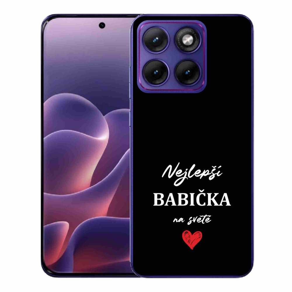 Gél borítás mmCase a Motorola Edge 70 Fusion készülékhez - Best Grandma 1 fekete háttérrel
