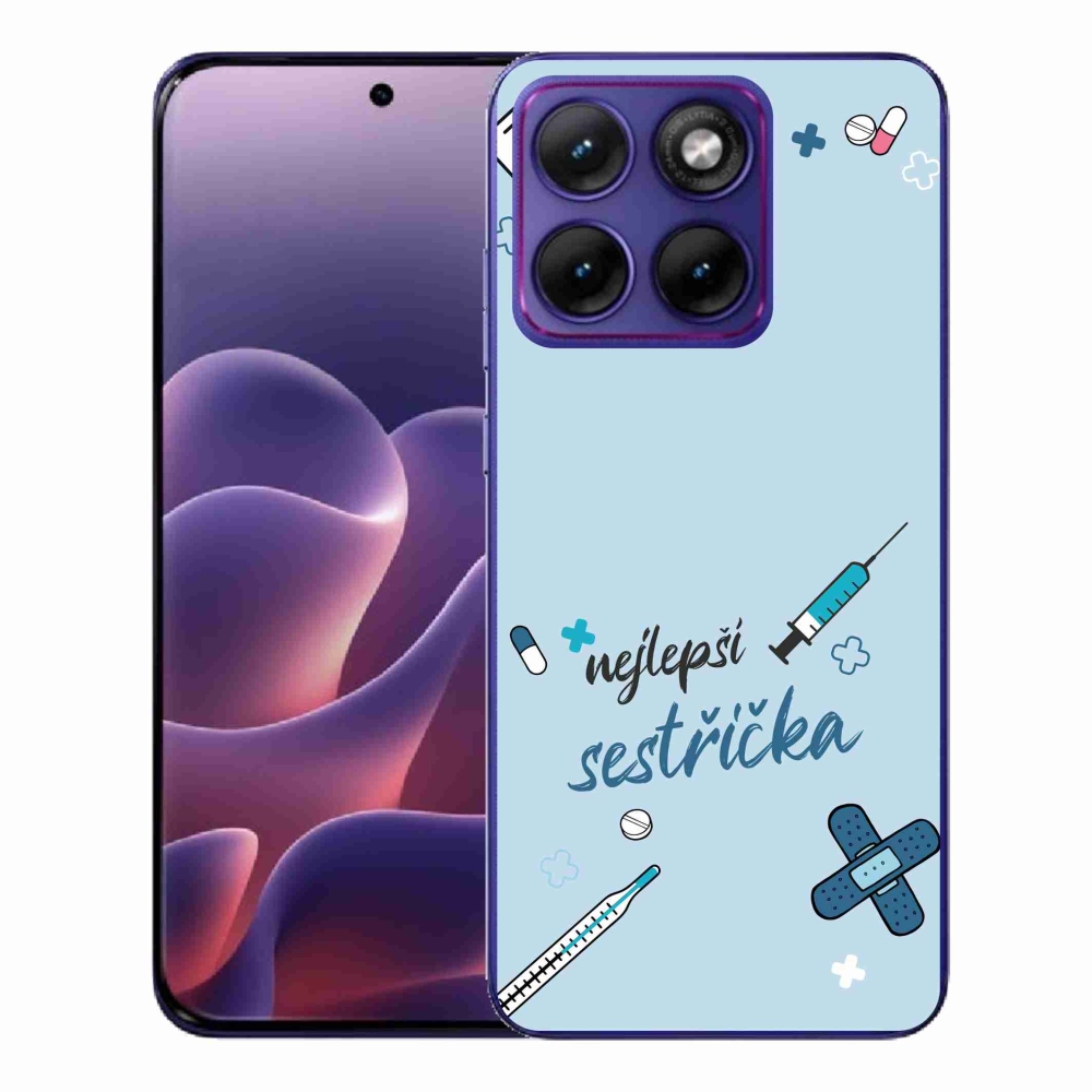 Gél borító mmCase a Motorola Edge 70 Fusion - legjobb kishúg kék háttérrel