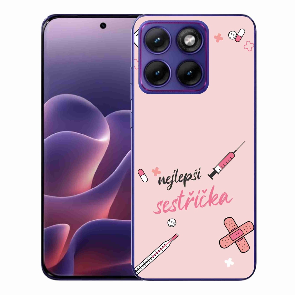Zselés borítás mmCase a Motorola Edge 70 Fusion - legjobb kishúg rózsaszín háttérrel