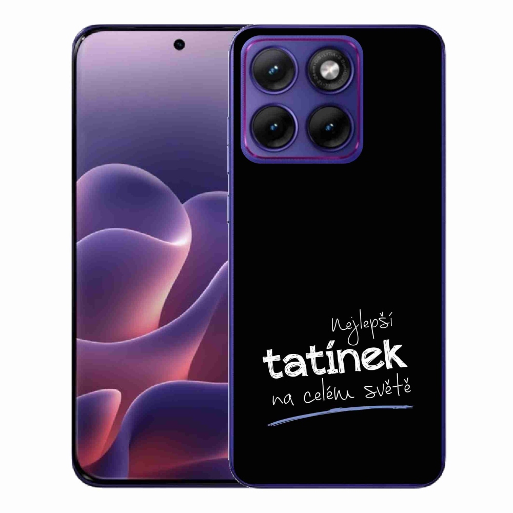 Gél borítás mmCase a Motorola Edge 70 Fusion készülékhez - Best Daddy 4 fekete háttérrel