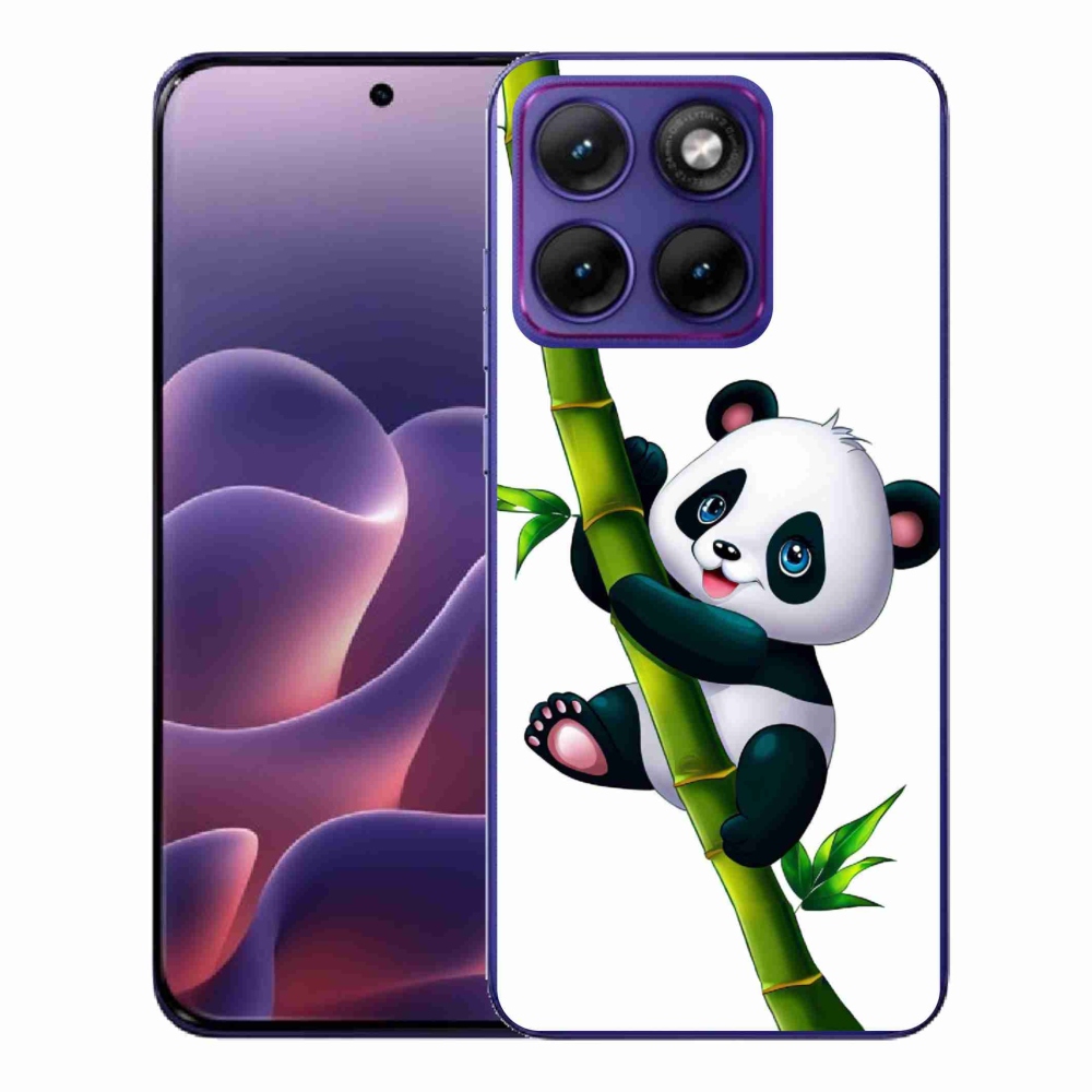 Zselés borítás mmCase a Motorola Edge 70 Fusion készülékhez - panda a bambuszon