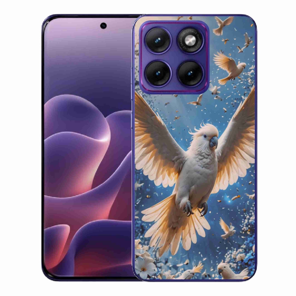 Zselés borítás mmCase a Motorola Edge 70 Fusion készülékhez - papagáj kakadu