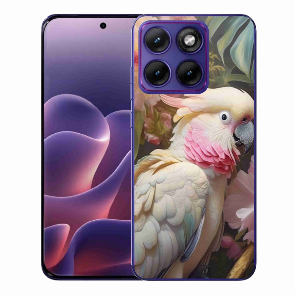 Zselés borítás mmCase a Motorola Edge 70 Fusion készülékhez - papagáj kakadu rózsaszín 2