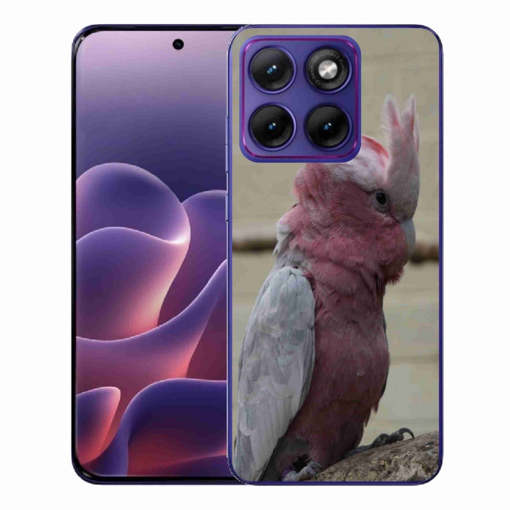 Zselés borítás mmCase a Motorola Edge 70 Fusion készülékhez - papagáj kakadu rózsaszínű