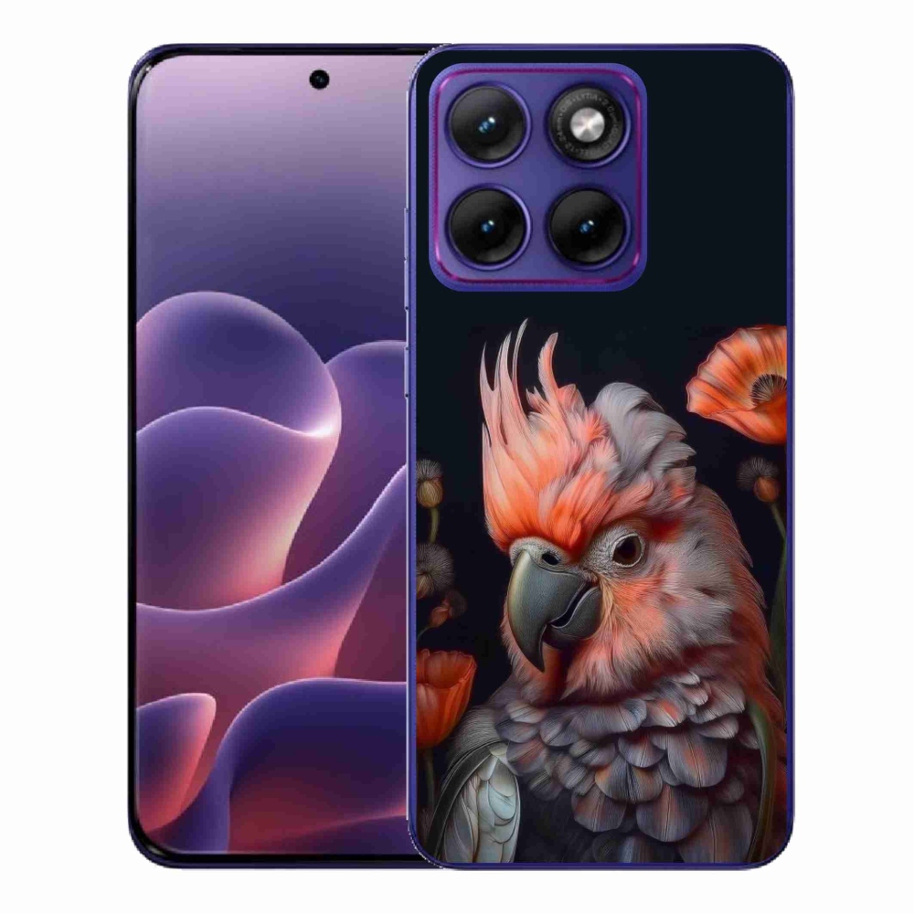Zselés borítás mmCase a Motorola Edge 70 Fusion készülékhez - papagáj kakadu színekben