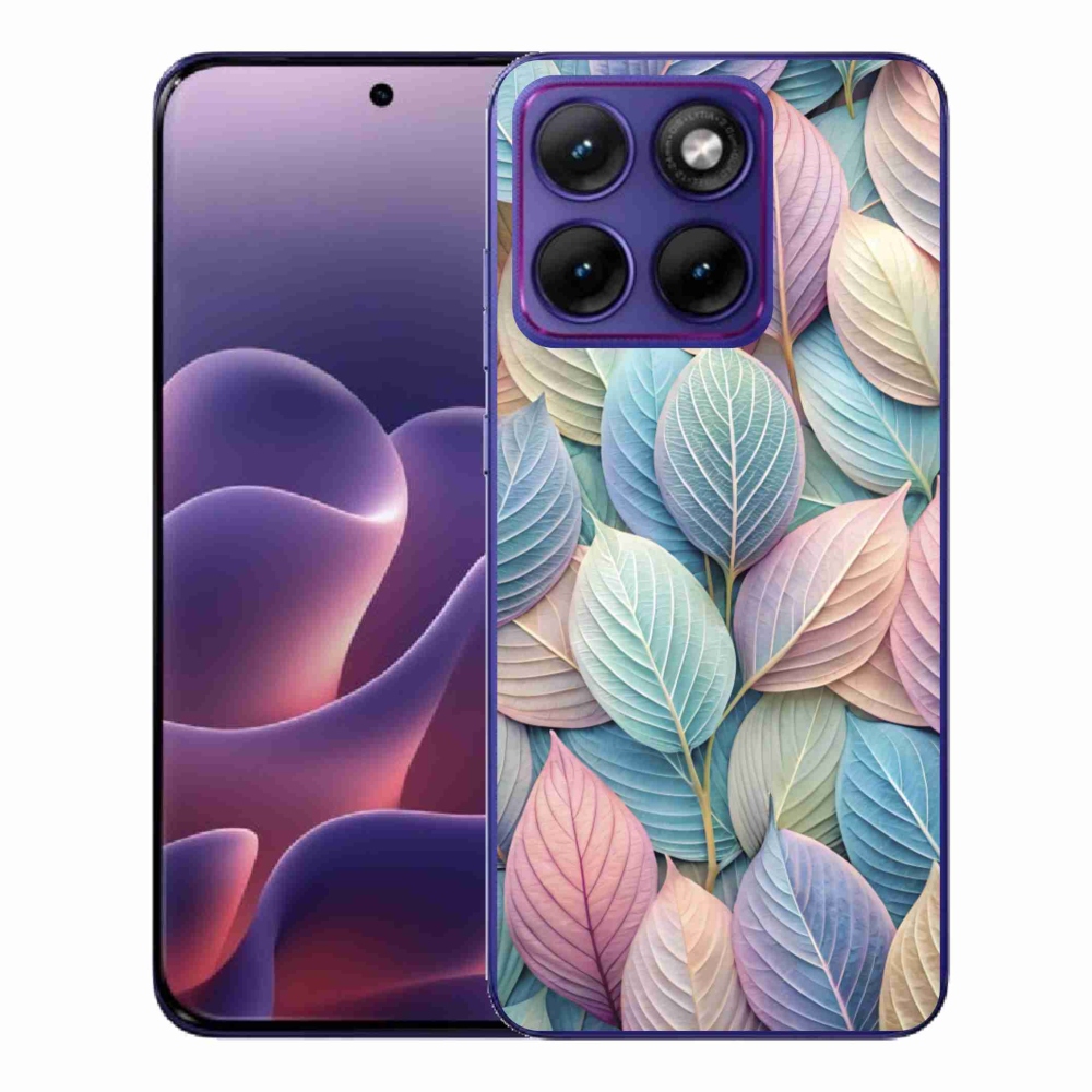 Zselés borító mmCase a Motorola Edge 70 Fusion készülékhez - pasztell színű levelek