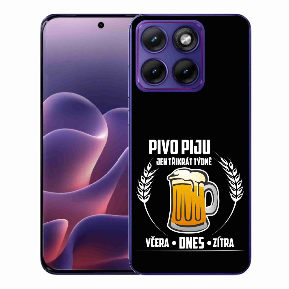 Zselés borítás mmCase a Motorola Edge 70 Fusion készülékhez - fekete háttér sör motívummal