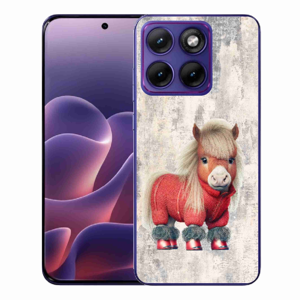 Zselés borítás mmCase a Motorola Edge 70 Fusion készülékhez - póni pulóverben