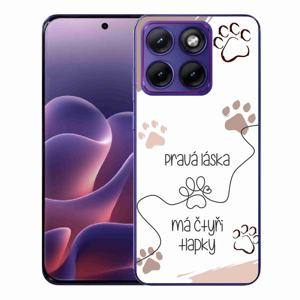 Zselés borító mmCase a Motorola Edge 70 Fusion készülékhez - kutya motívum 1 fehér háttér