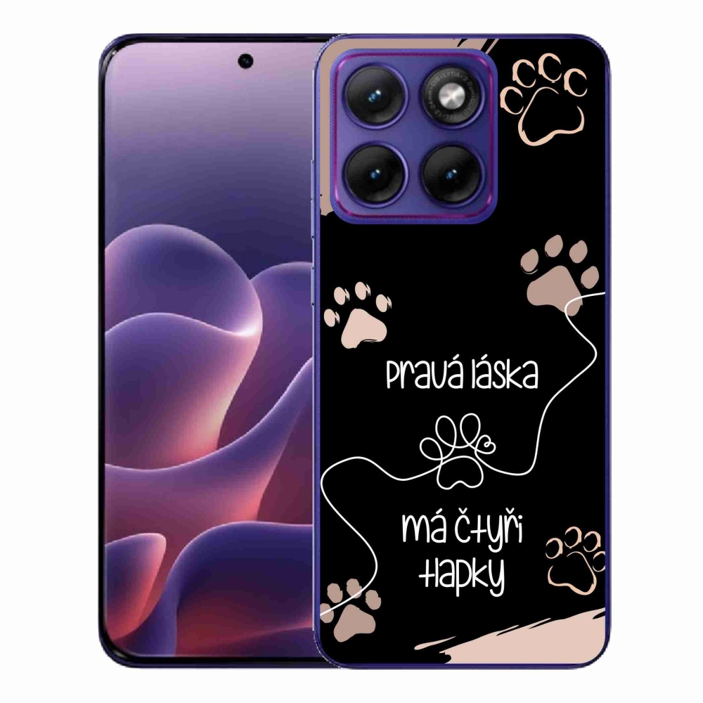Zselés borítás mmCase a Motorola Edge 70 Fusion készülékhez - kutya motívum 1 fekete háttér