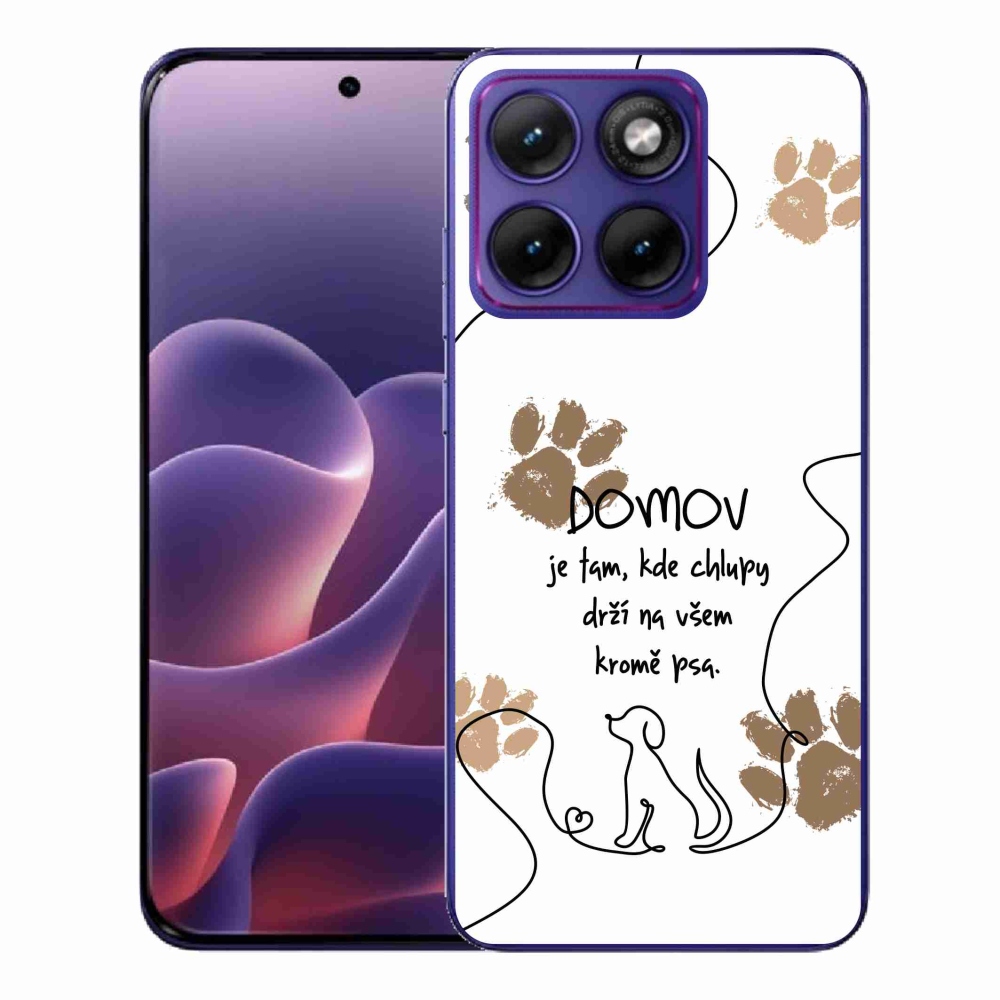 Zselés borító mmCase a Motorola Edge 70 Fusion készülékhez - kutya motívum fehér háttérrel