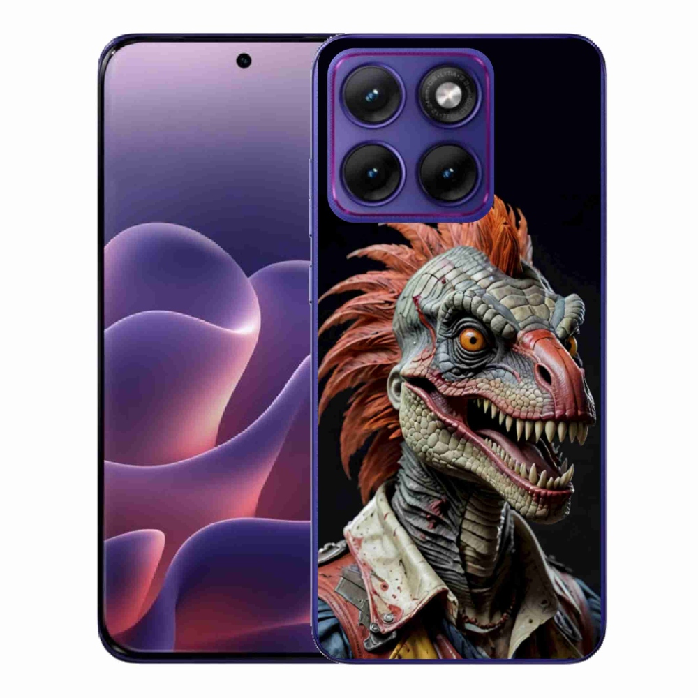 Zselés borítás mmCase a Motorola Edge 70 Fusion készülékhez - punk dinoszaurusz