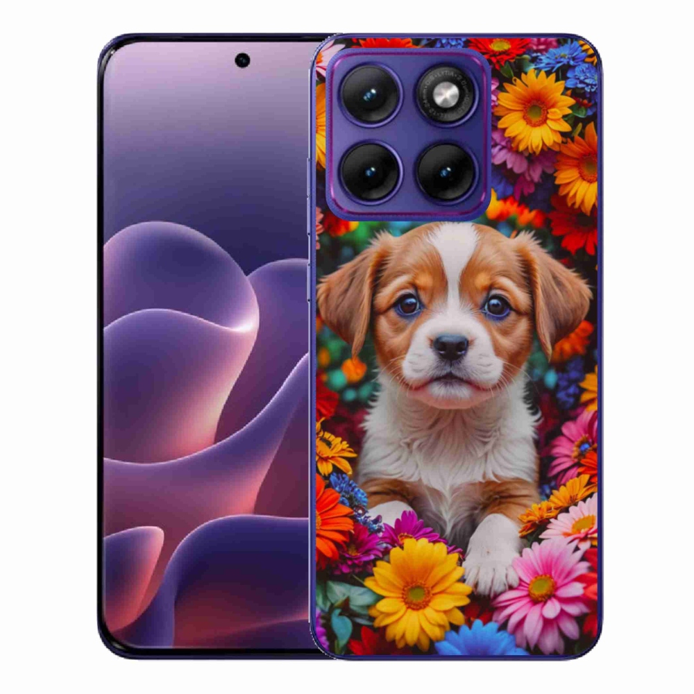 Zselés borítás mmCase a Motorola Edge 70 Fusion készülékhez - aranyos kiskutya