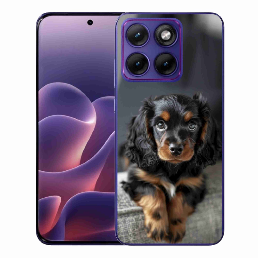 Zselés borítás mmCase a Motorola Edge 70 Fusion készülékhez - aranyos hosszúszőrű tacskó