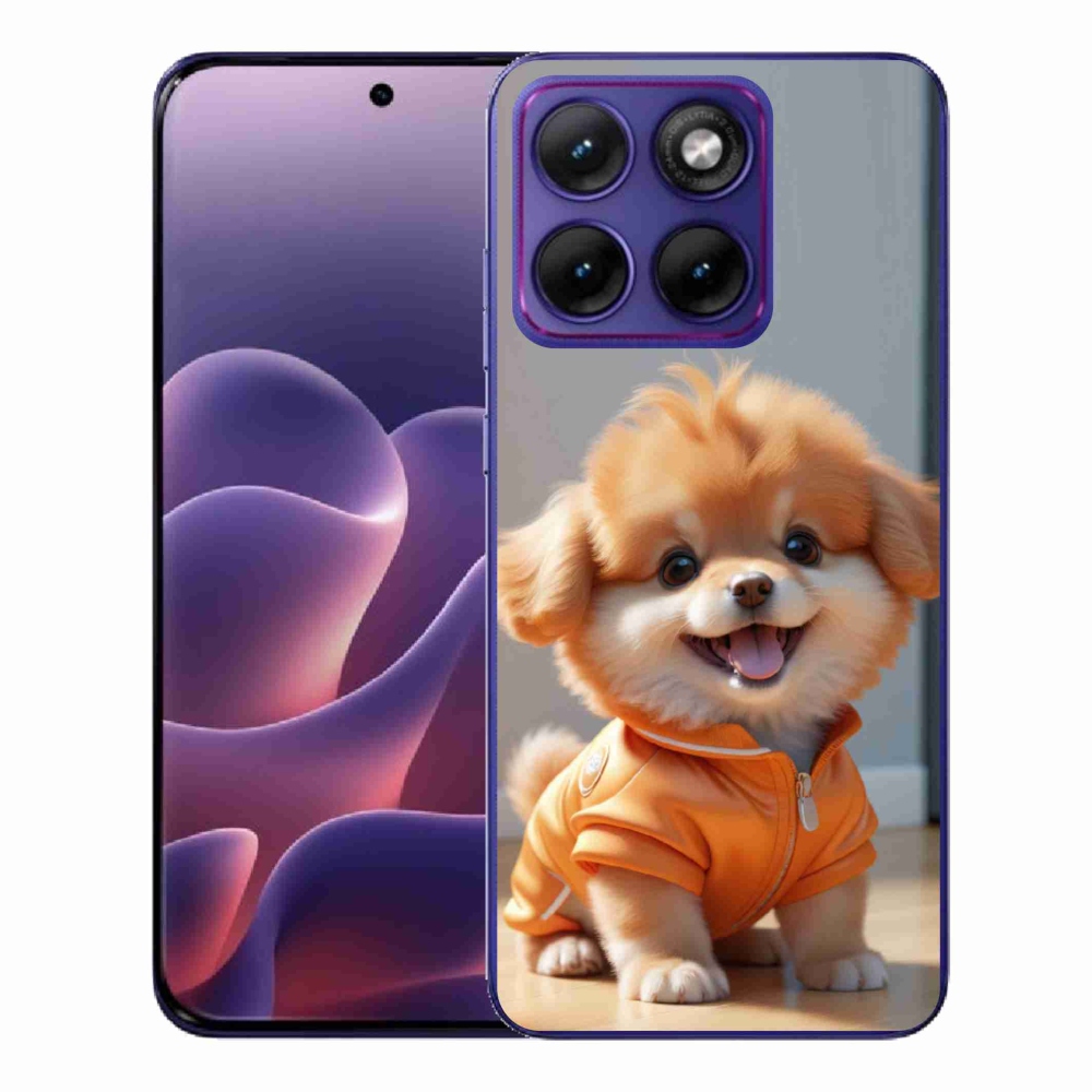 Zselés borítás mmCase a Motorola Edge 70 Fusion készülékhez - aranyos pomerániai pulóverben