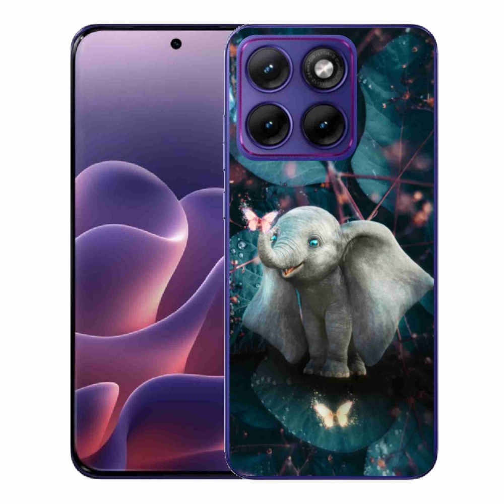 Zselés borítás mmCase a Motorola Edge 70 Fusion készülékhez - aranyos elefánt
