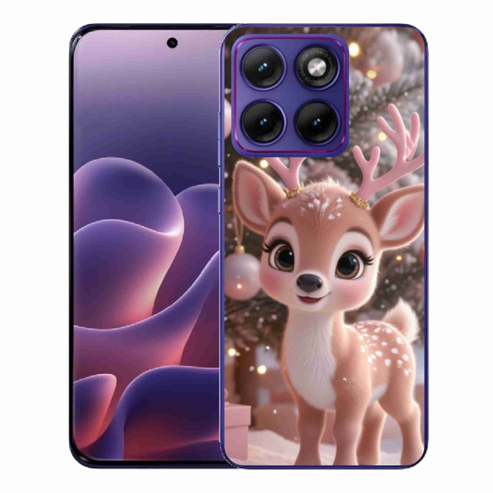 Zselés borítás mmCase a Motorola Edge 70 Fusion készülékhez - aranyos rénszarvas