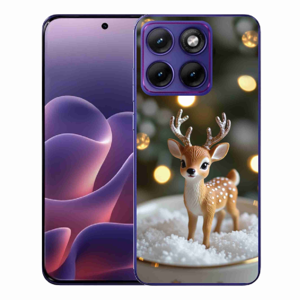 Zselés borítás mmCase a Motorola Edge 70 Fusion készülékhez - aranyos karácsonyi szarvasok