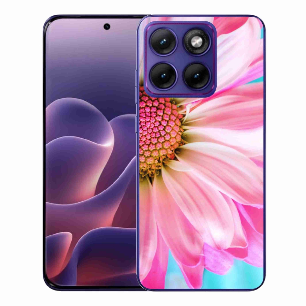 Zselés borítás mmCase a Motorola Edge 70 Fusion készülékhez - rózsaszín virág
