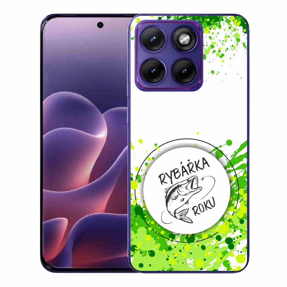 Zselés borítás mmCase a Motorola Edge 70 Fusion készülékhez - Az év horgásza fehér háttérrel