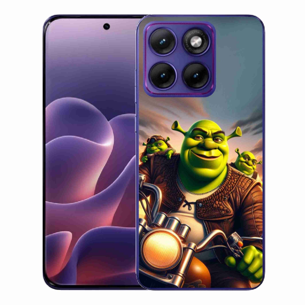 Zselés borítás mmCase a Motorola Edge 70 Fusion készülékhez - Shrek egy motorkerékpáron