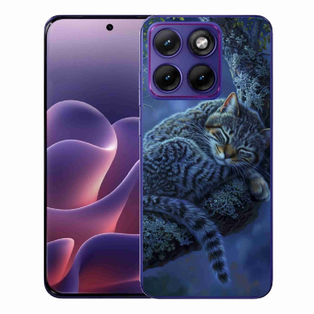 Zselés borítás mmCase a Motorola Edge 70 Fusion készülékhez - alvó macska