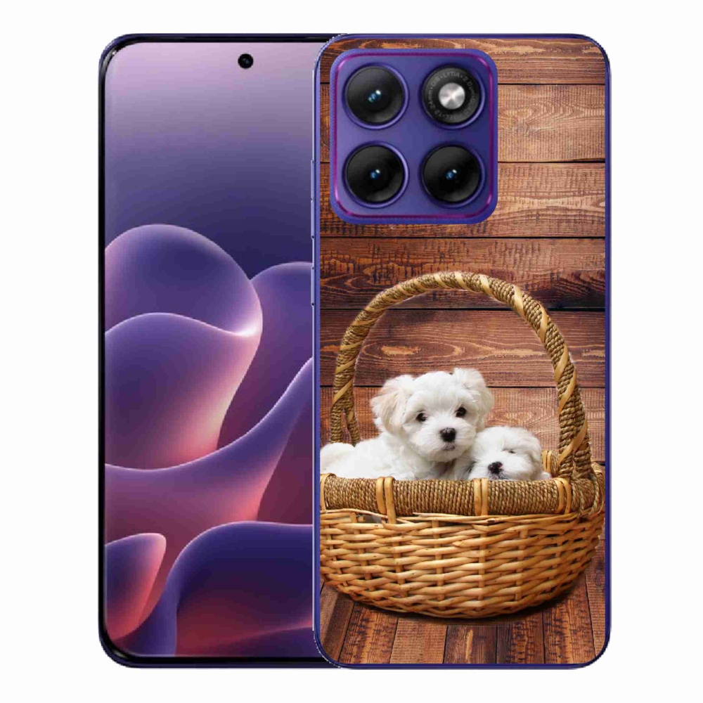Zselés borítás mmCase a Motorola Edge 70 Fusion készülékhez - kölyökkutyák