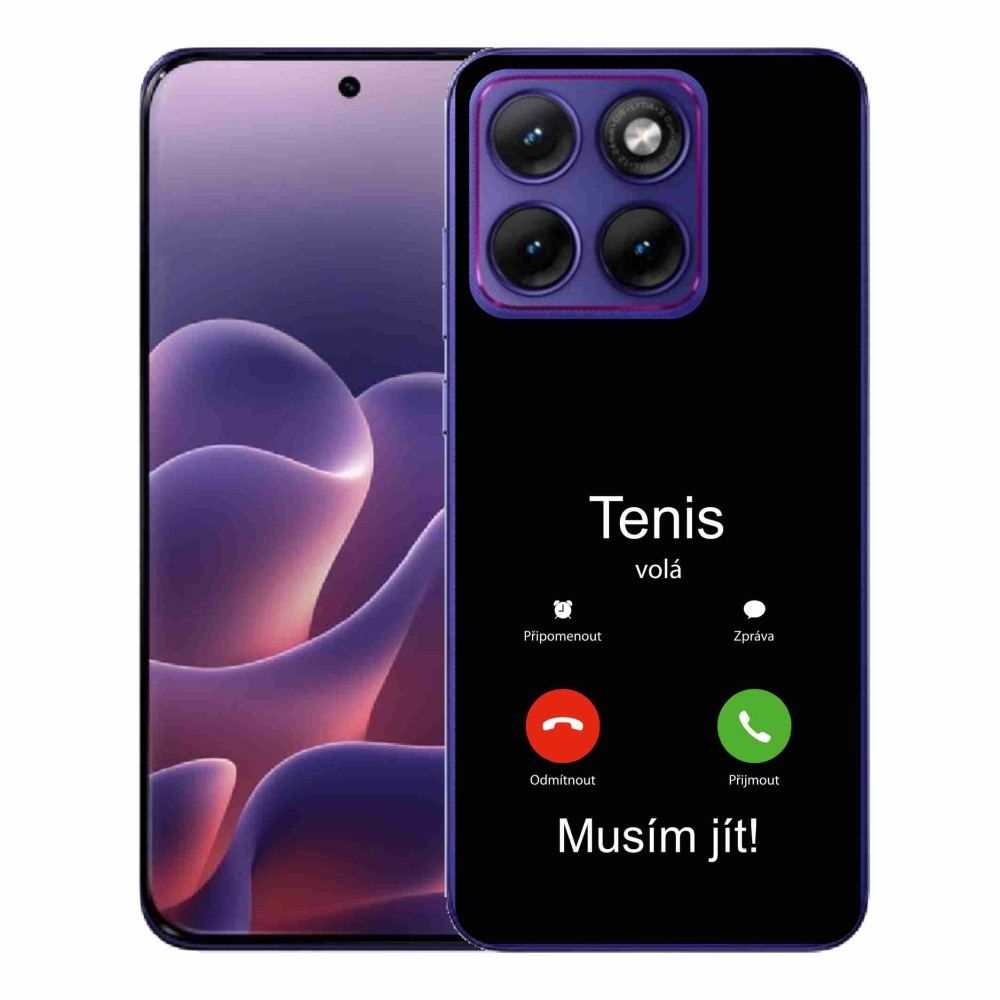 Zselés borítás mmCase a Motorola Edge 70 Fusion készülékhez - teniszhívások fekete háttérrel